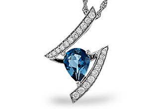 B284-19756: NECK 1.04 LONDON BLUE TOPAZ 1.23 TGW (8x6MM)