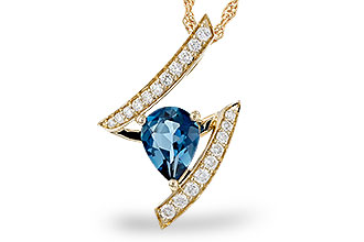 B284-19756: NECK 1.04 LONDON BLUE TOPAZ 1.23 TGW (8x6MM)