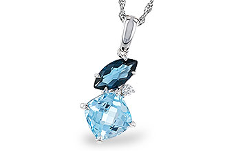 B284-22456: NECKLACE 2.37 TW BLUE TOPAZ 2.40 TGW