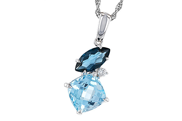 B284-22456: NECKLACE 2.37 TW BLUE TOPAZ 2.40 TGW