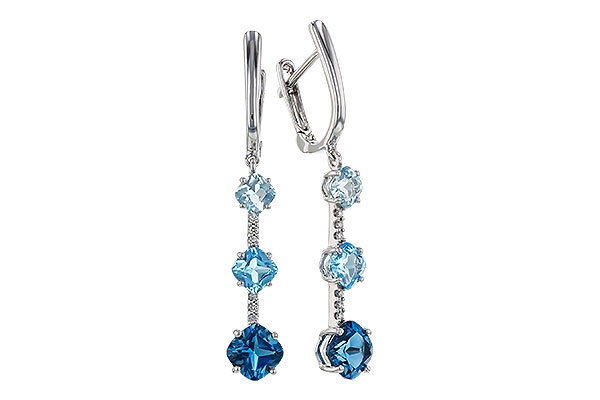 C284-19792: EARRINGS 2.41 TW BLUE TOPAZ 2.45 TGW