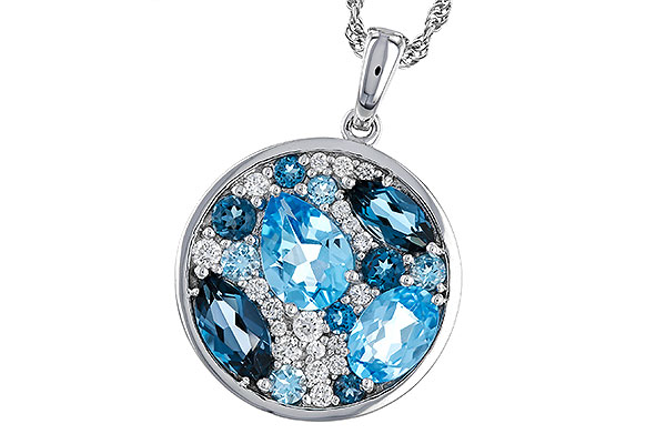 C284-22483: NECKLACE 2.31 TW BLUE TOPAZ 2.48 TGW
