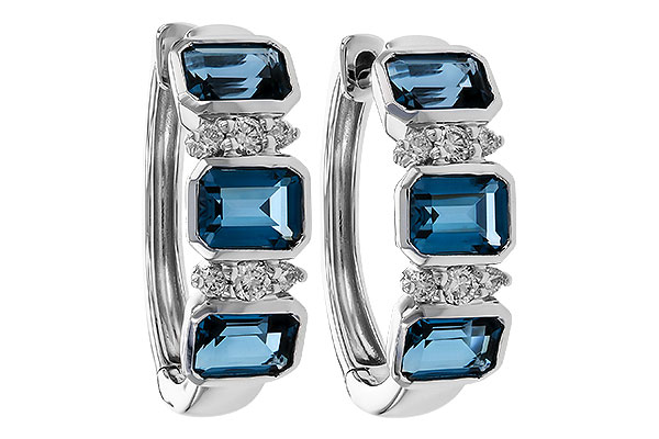 D284-20701: EARRINGS 1.37 TW LONDON BLUE TOPAZ 1.48 TGW