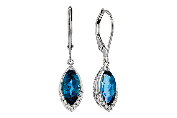 D284-26174: EARR 2.42 TW LONDON BLUE TOPAZ 2.50 TGW (9x5MM MQ)