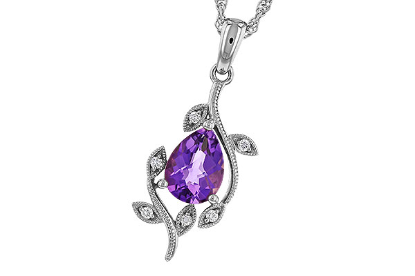 L284-21591: NECKLACE .88 AMETHYST .93 TGW (8x6MM AMY)