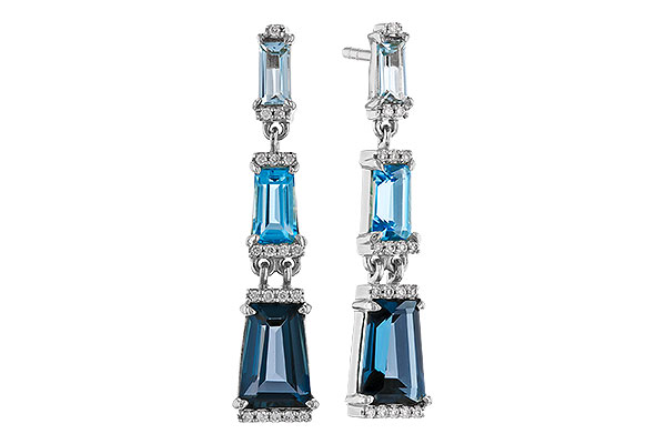 M284-22482: EARRINGS 2.55 BLUE TOPAZ 2.62 TGW